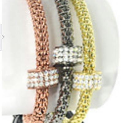 Stainless steel multi-colored rhinestone bracelet