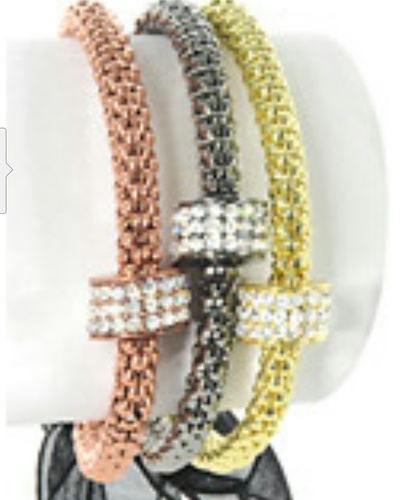 Stainless Steel Multi-Colored Rhinestone Bracelet