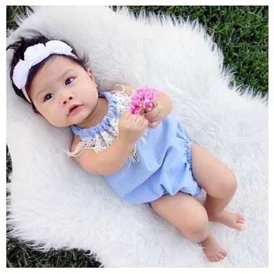 The frida - 3 roses over striped elastic - roses headband