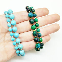 Blue Howlite Energy Bracelet Turquoise Yoga Healing Mala Silver Bracelet - Thumbnail 2