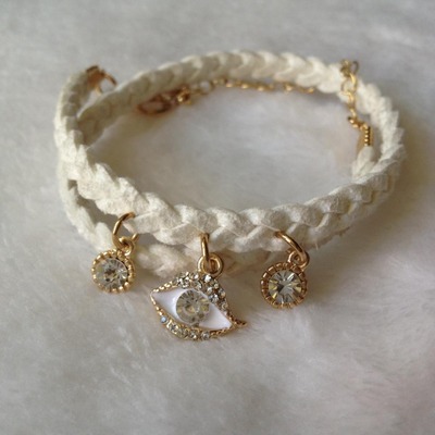 "blanco" evil eye wrap bracelet