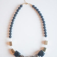 Black Glass Necklace NL0973 - Thumbnail 3