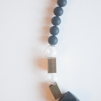 Black Glass Necklace NL0973 - Thumbnail 4