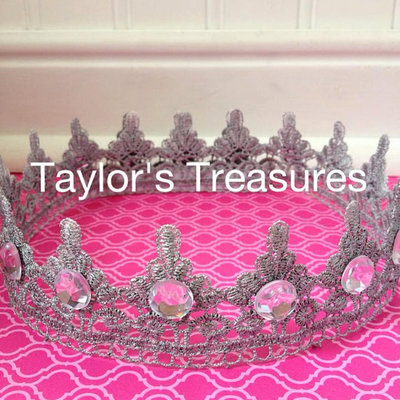 Taylors treasures - metallic lace princess crown w/ rhinestones - perfect for a photo prop