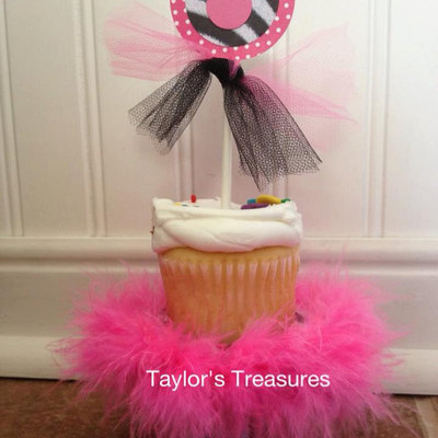 Taylors treasures - 1st 2nd 3rd birthday - zebra cupcake stand - pedestal - cake smash - can be done in any character - pattern or theme