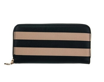 "Lorie 2" Faux Leather Striped Wallet