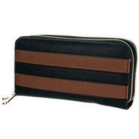 "Lorie 2" Faux Leather Striped Wallet - Thumbnail 1