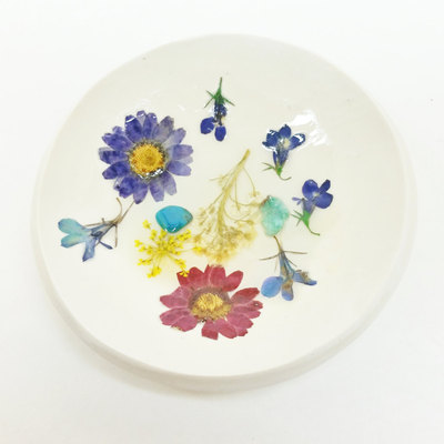 Botanical ring dish floral tealight holder