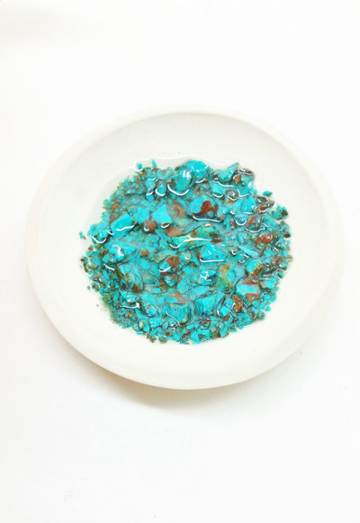 Chrysocolla Ring Dish Turquoise Gemstone Tealight Holder