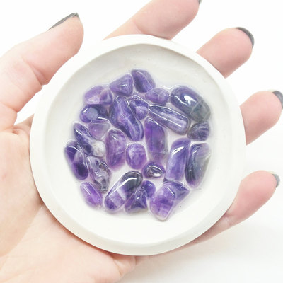 Amethyst ring dish gemstone tealight holder