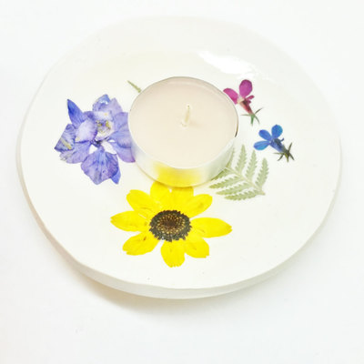 Botanical ring dish floral tealight holder