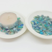 Chrysocolla Ring Dish Turquoise Gemstone Jewelry Dish Tealight Holder - Thumbnail 2