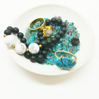 Chrysocolla Ring Dish Turquoise Gemstone Tealight Holder - Thumbnail 2