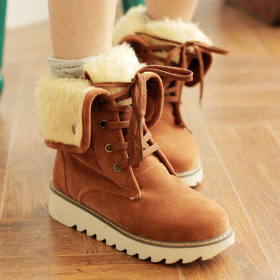 Plus size womens warm snow boots