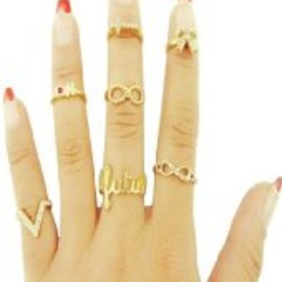 7 pc/set urban stack knuckle rings