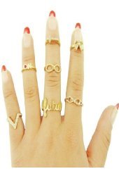7 pc/set Urban Stack Knuckle Rings