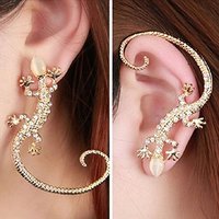 Crystal Rhinestone Gecko Ear Cuff Stud - Thumbnail 1