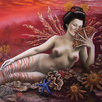 Coral, 8th vms small mermaid fantasy wall art print decor 