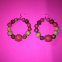 Beaded Hoop Earrings - Thumbnail 3