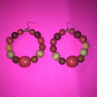 Beaded Hoop Earrings - Thumbnail 4