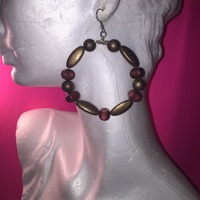 Beaded Circle Earrings - Thumbnail 3
