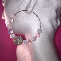 Beaded Hoop Earrings - Thumbnail 1