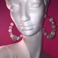 Beaded Hoop Earrings - Thumbnail 2