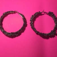 Beaded Hoop Earrings - Thumbnail 2