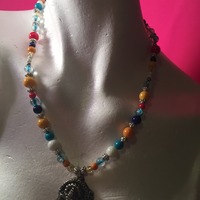 Beaded Necklace with Charm  - Thumbnail 3