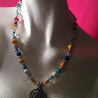 Beaded Necklace with Charm  - Thumbnail 4