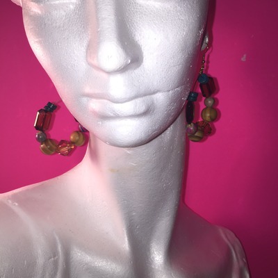 Beaded circle earrings