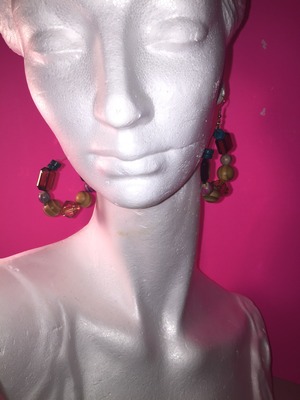 Beaded Circle Earrings