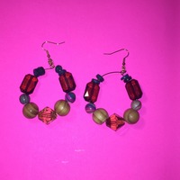 Beaded Circle Earrings - Thumbnail 3