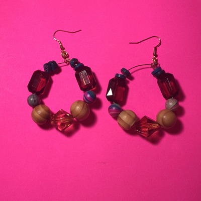 Beaded circle earrings