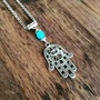 Aqua Hamsa Necklace-2