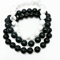 Matte Onyx Gemstone Beaded Bracelet - Thumbnail 4