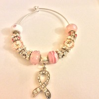 Breast Cancer Awareness Bangle Bracelet - Thumbnail 1