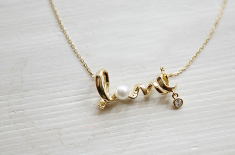 Gold Silver Love Letter Pendant Necklace