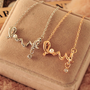 Gold Silver Love Letter Pendant Necklace - Thumbnail 1
