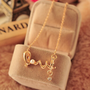 Gold Silver Love Letter Pendant Necklace - Thumbnail 2