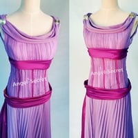 P003 Megara "Meg" Park Style Hercules Women's Costume Adult Dress gown chiffon - Thumbnail 1