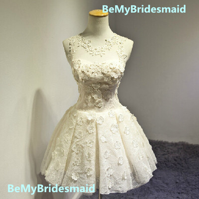 Cute short lace ball gown short homecoming dress, short ball gown prom dresses, party dresses, wedding party dresses