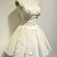 Cute Short Lace Ball Gown Short Homecoming Dress, Short Ball Gown Prom Dresses, Party Dresses, Wedding Party Dresses - Thumbnail 1