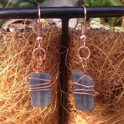 Blue kyanite dangle earrings