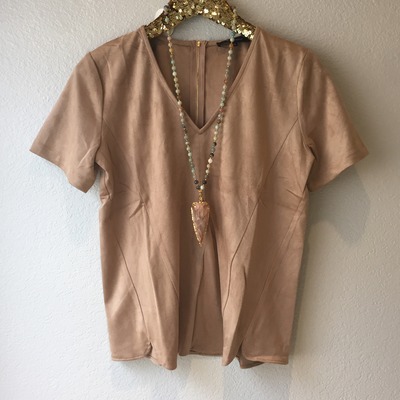 Light camel suede top - Thumbnail 4