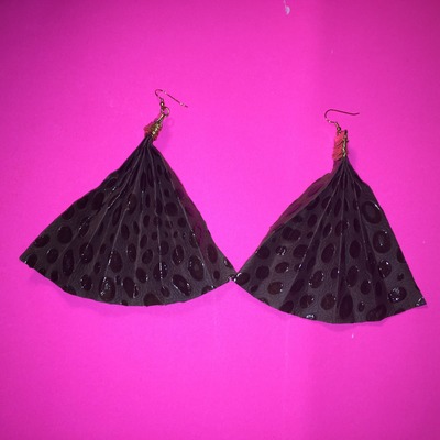 Paper fan earrings
