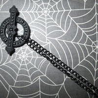 Small Black Coffin Necklace with Black and White Skull Cameo - Thumbnail 1