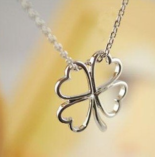 Silver Four Leaf Clover Pendant Necklace