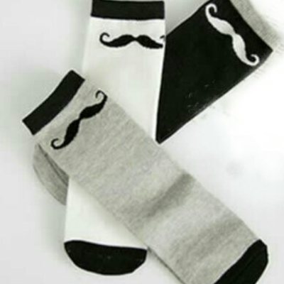 Mustache tube socks