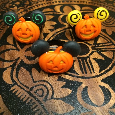 Mickey pumpkin adjustable rings